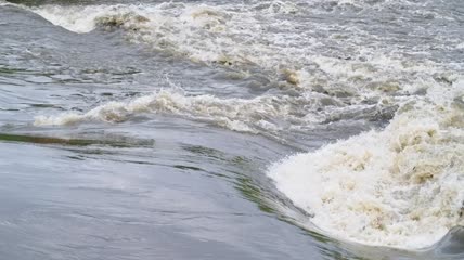 洪水波涛汹涌4k升格实拍素材
