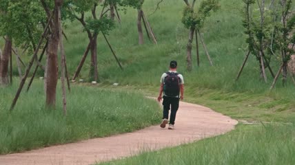 4k实拍升格公园步行