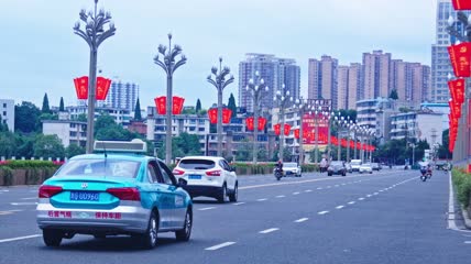 4k实拍城市大道交通
