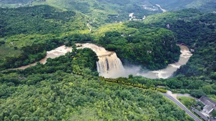 贵州5A级国家景区黄果树大瀑布4k航拍