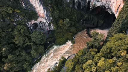 贵州5A级景区龙宫龙潭素材4k航拍