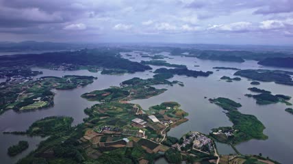 贵州安顺红枫湖岛屿4k航拍