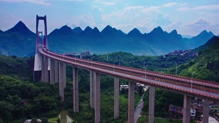4k航拍贵州桥梁坝陵河大桥素材