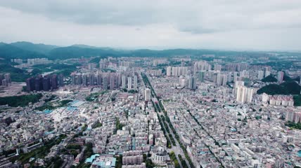 4k航拍贵州清镇城区视频素材