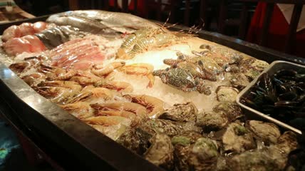 冰海鲜餐厅特写