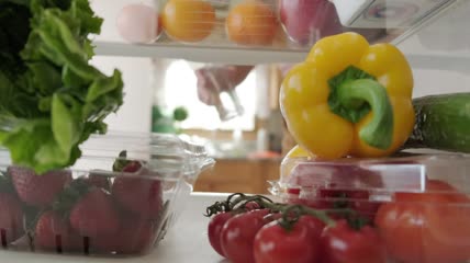 冰箱里的蔬菜4k视频
