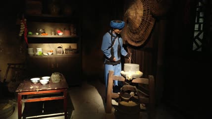 传统手工豆腐合渣作坊4K实拍视频(19)