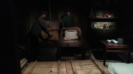 传统手工豆腐合渣作坊4K实拍视频(8)