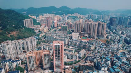 4k航拍贵州铜仁城区素材