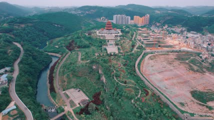 4k航拍贵州黔南福泉市古城镇雄楼