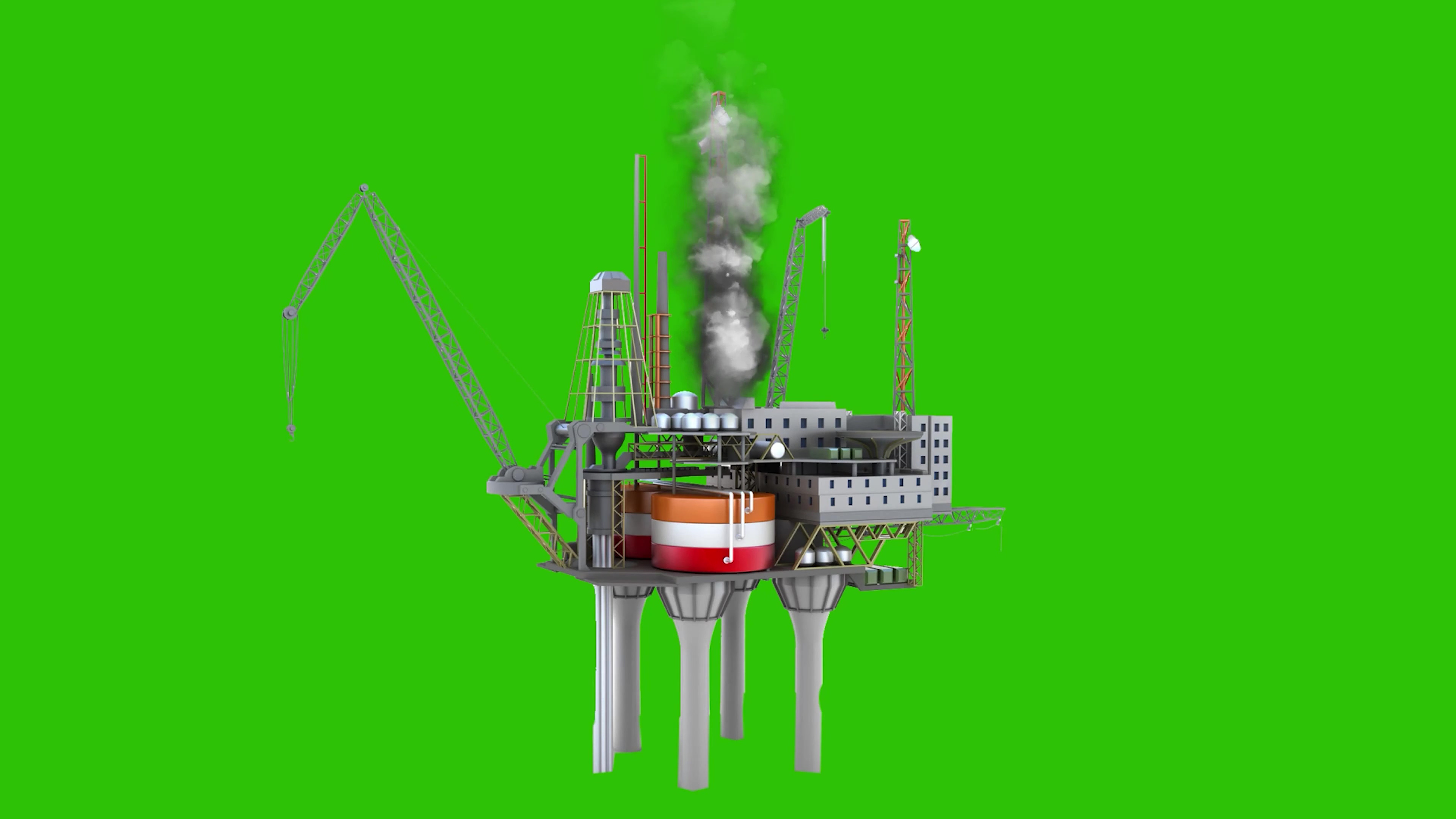 绿幕视频素材石油平台