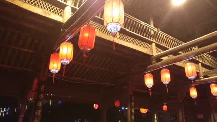 湖北省恩施州宣恩县侗族美丽风雨桥夜色夜景(1)