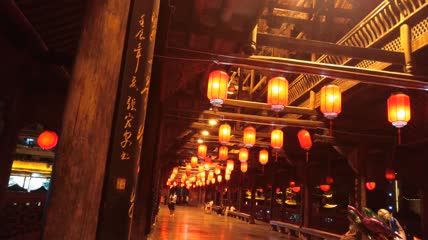 湖北省恩施州宣恩县侗族美丽风雨桥夜色夜景(8)