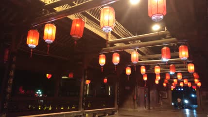 湖北省恩施州宣恩县侗族美丽风雨桥夜色夜景(10)