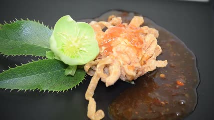 食物的摆盘特写