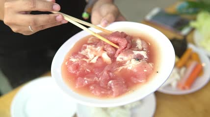 牛肉火锅特写