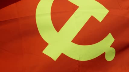 4k升格拍摄党旗特写镜头