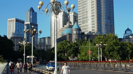 4k实拍城市建筑公交（2）