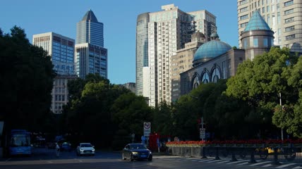 4k实拍城市建筑公交（3）