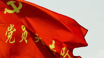 4k升格拍摄党旗党员突击队