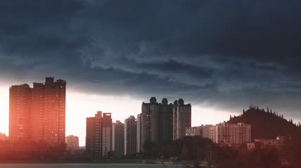 4k实拍乌云密布暴雨来临