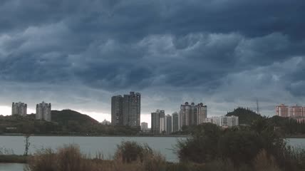 4k实拍乌云密布暴风雨来临