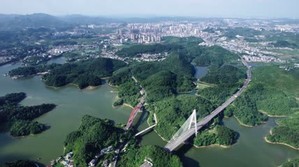 4k航拍贵州贵阳清镇全景