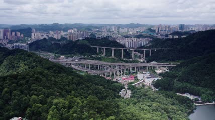 4k航拍贵州贵阳黔春立交