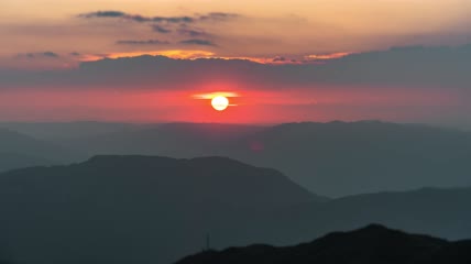 8k延时日落夕阳