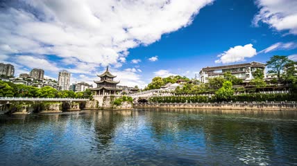 8k延时贵州贵阳建筑甲秀楼