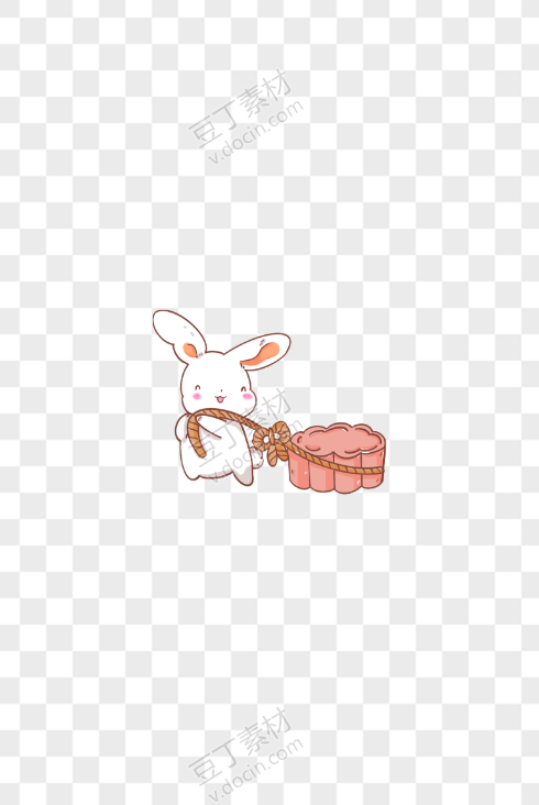 兔子拖月饼