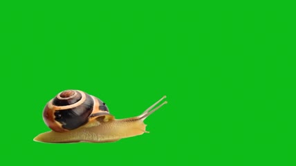 绿幕蜗牛爬行