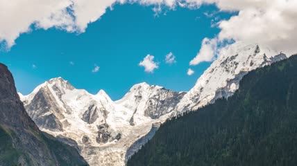4k唯美延时中国西藏318国米堆冰川雪山