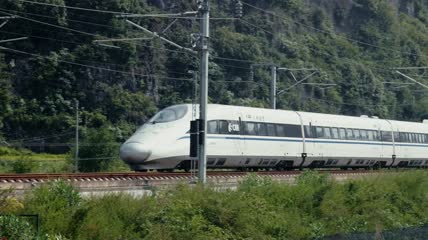 4k实拍升格高铁飞速行驶