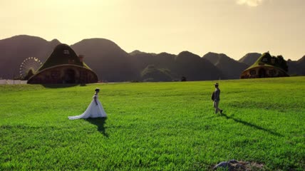 4k航拍婚纱模特