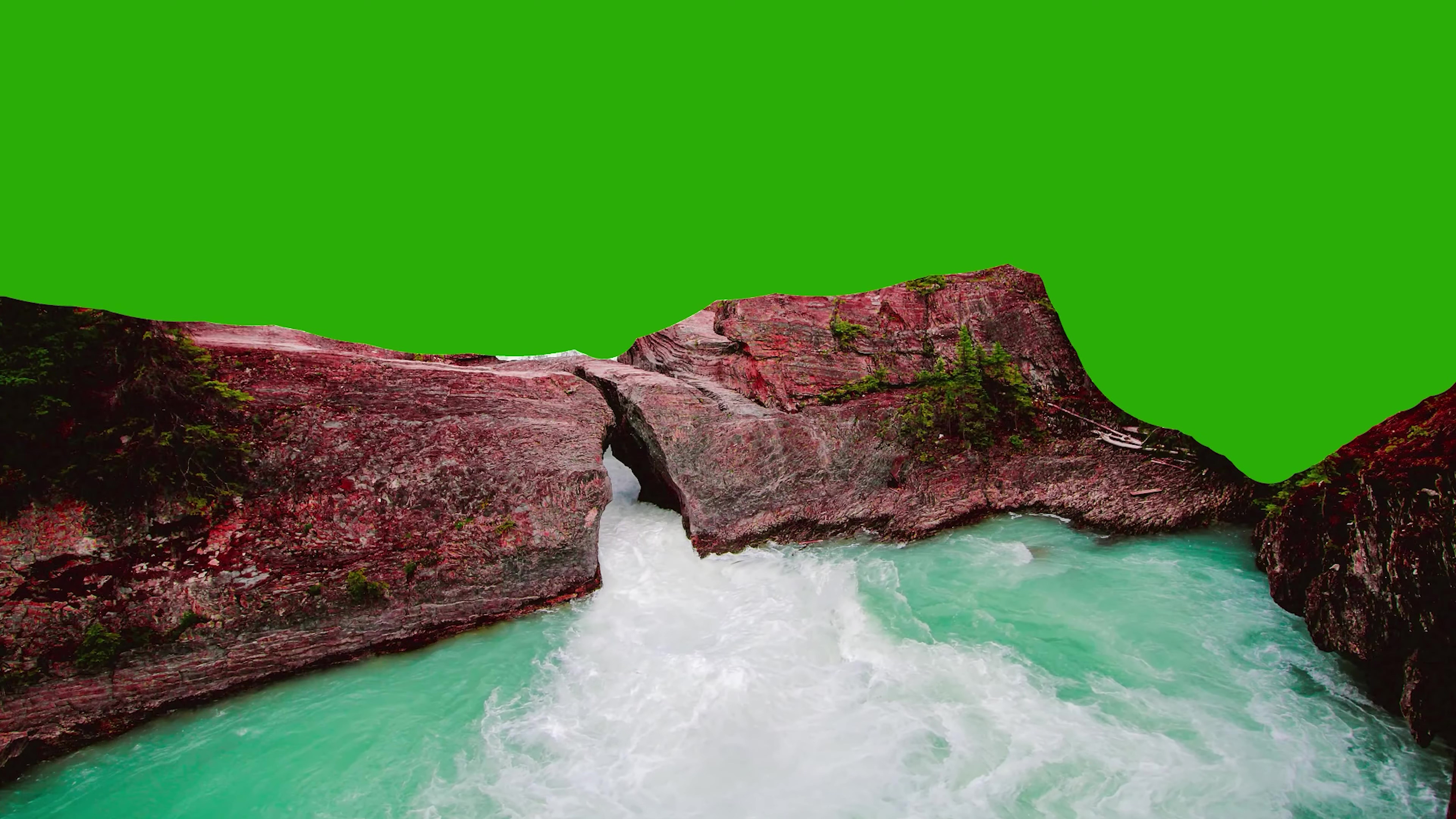 绿幕视频素材河流