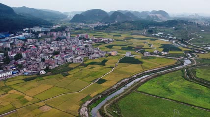 4k航拍农村农业农田视频
