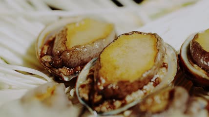 4k升格实拍美食鲍鱼