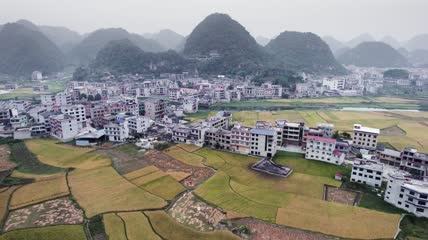 4k航拍冬季下的农村