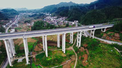4k航拍高速公路高架桥梁