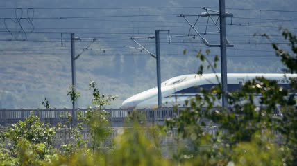 4k升格拍摄中国高铁飞速行驶