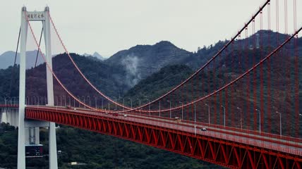 4k实拍中国贵州基建坝陵河大桥桥梁