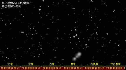 下雪小雪大雪暴雪冬季元素视频