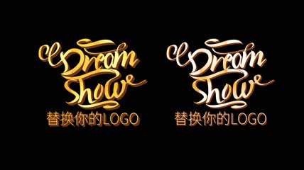 2款金色纹理logoAE模板