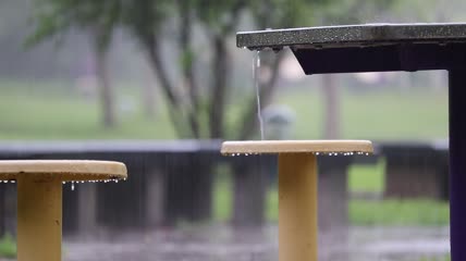 实拍雨天雨滴