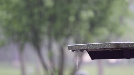 下雨雨滴特写