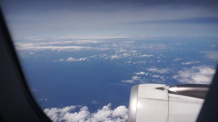 【1080P】实拍飞机上看南中国海的景色