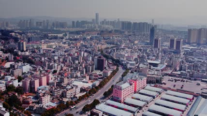 4k航拍云南昆明官渡区