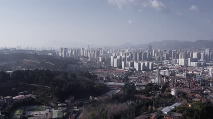 4k航拍昆明西山区全景