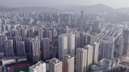 4k航拍昆明西山区城区小区楼盘